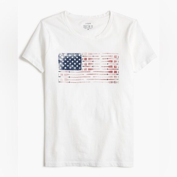 J Crew Factory Oars Flag Graphic Tee Collector Tee Edition Size Medium NWT - Picture 1 of 6